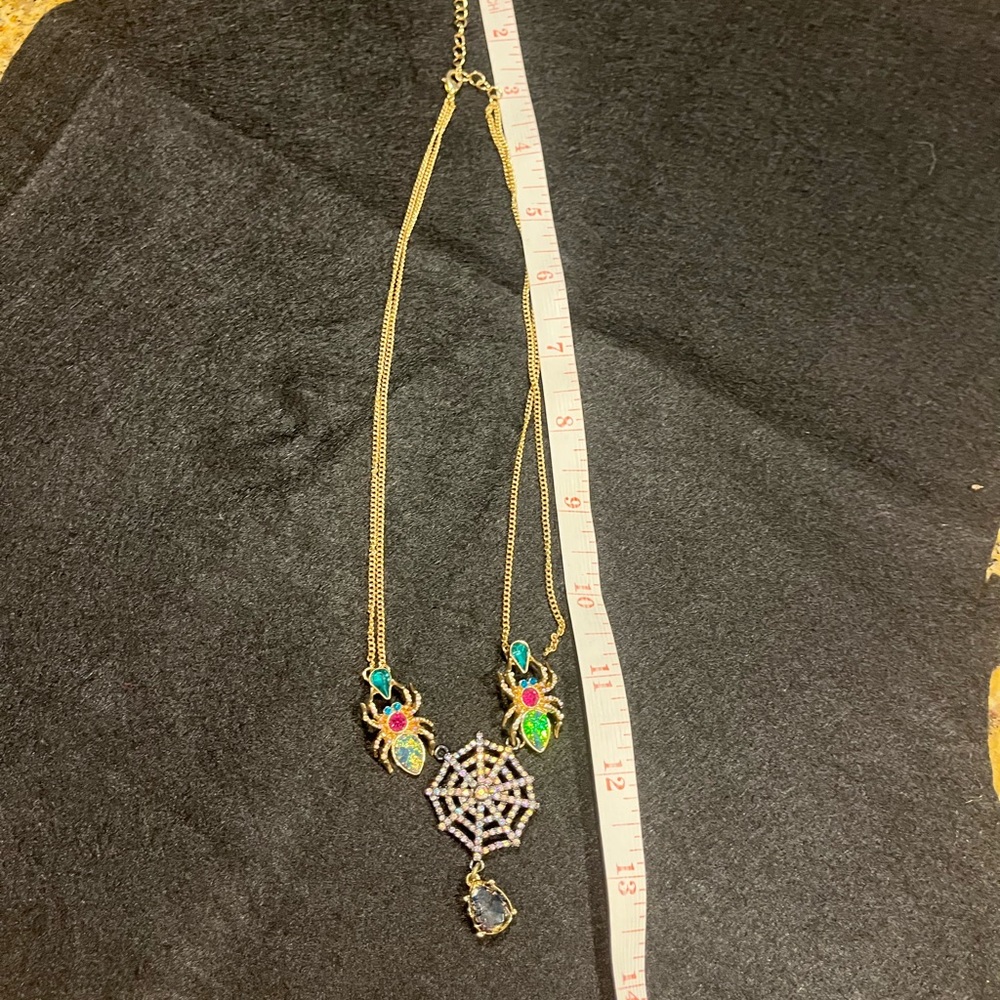 LAST CALL Betsey Johnson Vintage Spider Web Necklace For Repair - Picture 5 of 7